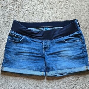 Blue Denim Women's Maternity Shorts
